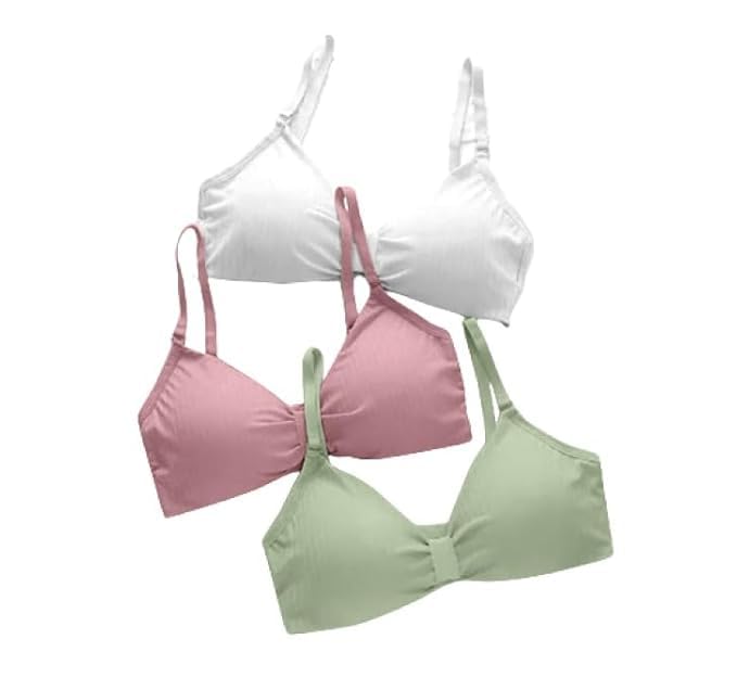 Pack of 3 Women's Cotton Free Size Lightly Padded Adjustable Strap Bra for Everyday Wear 3337 (Multi)-image-14