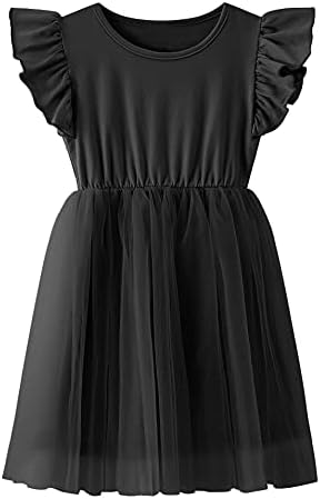 TWKIOUE Toddler Baby Girl Tutu Tulle Dress Sleeveless Fluffy Cute Party Sundress 817 Black 110