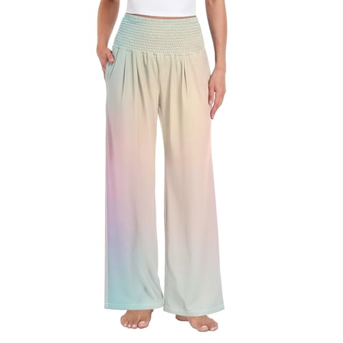 Pantalon large pour femme à dégradé de couleurs du bureau au weekend