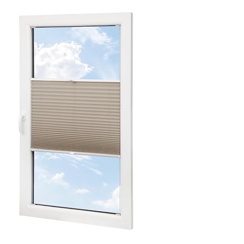 Mardom Estor plisado térmico con agujeros a medida, 17 colores y 7 colores de perfil, estor opaco regulable en altura, para ventanas, protección solar y privacidad, altura 50-149 cm, ancho: 30-129 cm