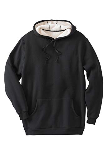 KingSize Men's Big & Tall Sherpa-Lined Thermal Waffle Pullover Hoodie