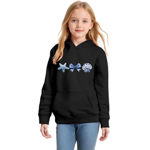 男の子と女の子の大きいサイズのフード付き長袖カジュアルルーズスタイルオーシャンテーマクラプルオーバー。3?14歳に適しています。267