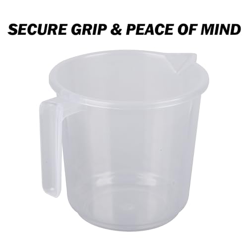 Kuber Industries Plastic Bath Mug | Bathroom Mug | Washroom Jug | Mug For Bathing | 1500 ML | Pack of 2 | Transparent