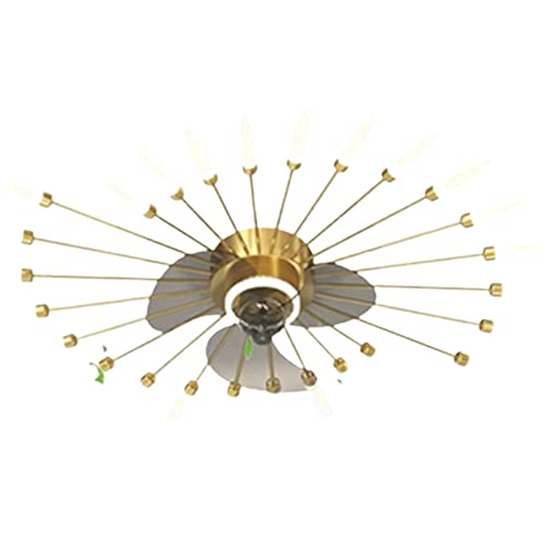 ZQDUFEA Ventilador de Techo con atenuación Continua de 3 Colores, Ventilador de Techo de Montaje Empotrado con Velocidad del Viento de 6 velocidades, con Control Remoto, Ventilador con Luz