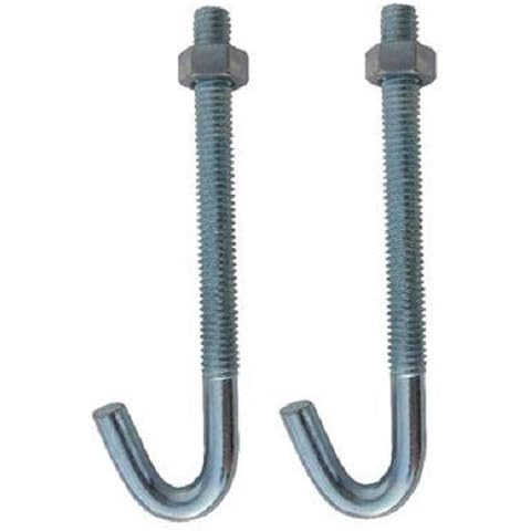 Part King J Bolts supplied with Nuts and Washers (Pack of 2) Cover