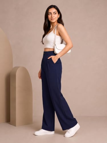 Image of Womens NS Lycra Korean High Waist Straight Pants
