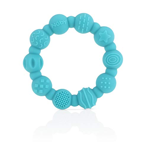 Image of Nuby 100% Silicone Teether Ring, 3 Months + Colors May Vary