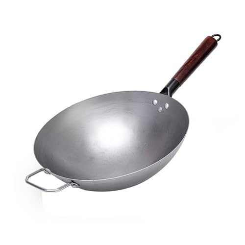 Wok de Hierro Tradicional de 28 cm con Mango de Madera y Acero miniatura 1