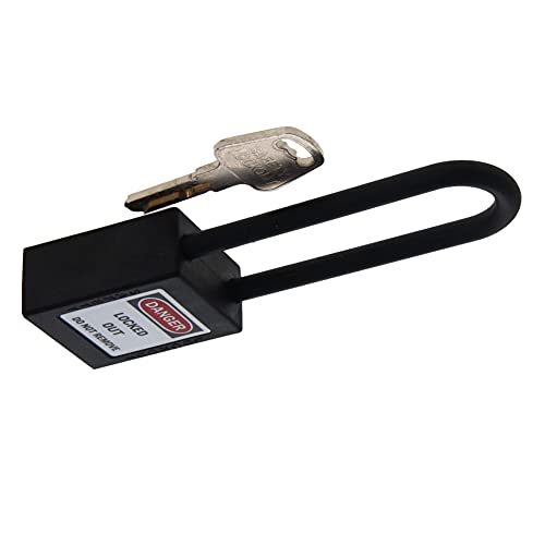 Image of PA Lockout Tagout Locks with Hasps, Loto Tags and Safety Padlocks 37x45mm /1.46x1.77 inch（WxH Keyed Alike Loto for Lock Out Tag Out Black 2Pcs