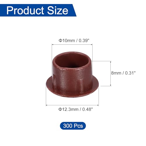 Image of uxcell 300Pcs Screw Hole Plugs, 10mm(3 /8 inch) Dia Plastic Round Button Plugs Snap in Locking Hole Covers Flush Type Caps for Furniture Cabinet, Red Brown