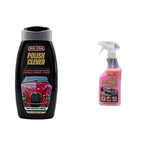 Ma-Fra - Polish Clever Rigenera, Disossida, Lucida la Carrozzeria, Rimuovere Graffi, Ripristina il Colore + Last Touch Express Cera Liquida per Carrozzeria, Azione Pulente effetto Specchio