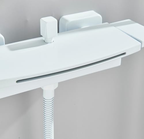 Robinet cascade mural blanc Ari avec étagère et mitigeur monocommande - 4