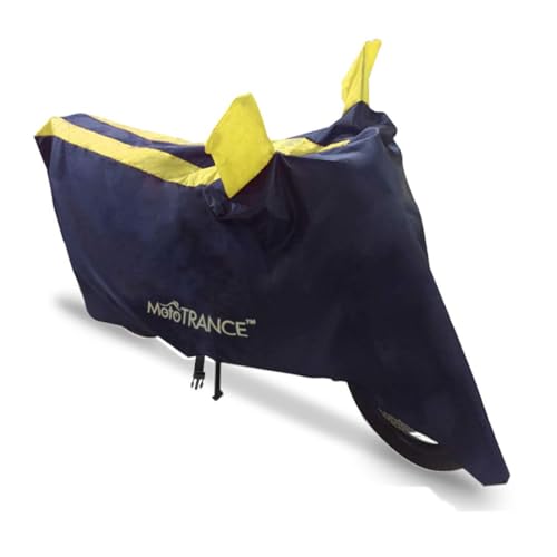 Image of Mototrance All Weather Protection Two Wheeler Cover for All Bikes /Royal Enfiled /Upto Pulsar 160CC to 350CC | Anti Dust, Water Resistant, Heat Resistant, UV Proof with Mirror Pocket | Arc Yellow