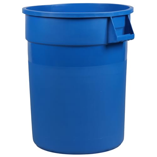 Caneca de basura redonda de plástico azul 32 galones miniatura 4