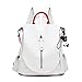 BUKESIYI Femme Sac a dos Sac a main Sac seau Petit Marque Faux Cuir Sac bandouliere Antivol CCFR78158 Blanc