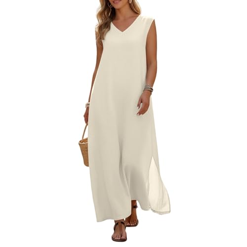 Robe d'été élégante en lin et mousseline de style bohème