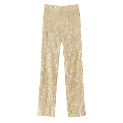 Pantalones de chándal para hombre con borlas brillantes de entrenamiento holgados