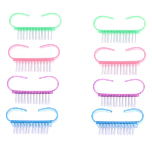 WEKADRIN 8 Piezas Cepillos para Uñas Forma Cuña Herramientas Manicura Polvo Plástico Pequeño para Mujer Niñas
