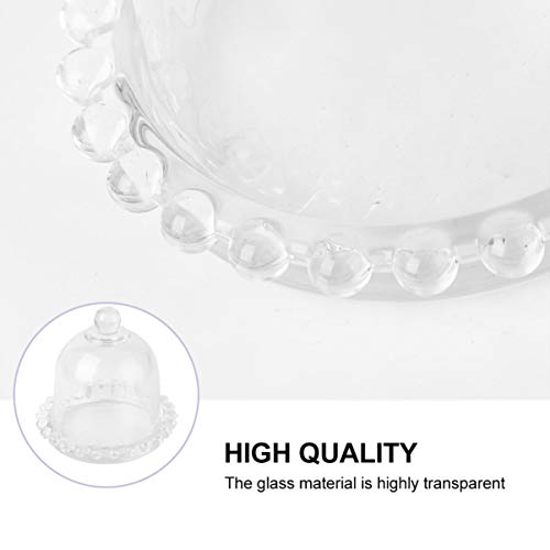 Glass Terrarium 5Pcs Transparent Glass Cover Food Cake Cover Cake Display Cover Cupcakes #TOP5