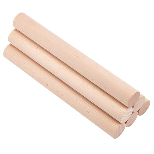 OLYCRAFT 6Pcs 3.5 x 30cm Wooden Dowel Rods Round Dowels Dowel Rods Wood Sticks Unfinished Round Wooden Beechwood Sticks Precut Wood Rod for DIY Arts Craft Projects Cake Dowels Home Decor