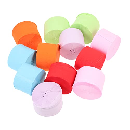 Papier crêpe multicolore en lot de 12 rouleaux pour décorations festives