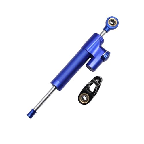 Amortiguador de dirección Universal Ajustable para Motocicleta, Control Seguro Lineal invertido, Compatible con Yam&aha Compatible con Honda. Estabilizador de Amortiguador(Blue)