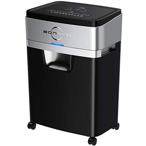BONSEN 18-Sheet Paper Shredder, 30-Minute Heavy Duty Cross-Cut Paper & Credit Card Shredder for Office, Quiet Shredder with 6.6 Gallons Pullout Basket (S3104)