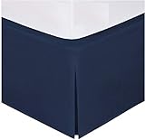 Fancy Collection Queen Size Easy Care Tailored Microfiber 14-inch Bed Skirt Solid Navy Blue