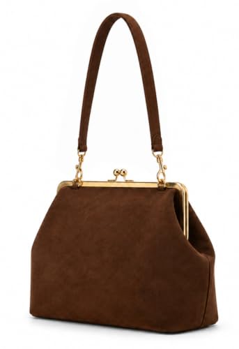 Image of Slouchy Kiss Lock Crossbody Bag Women Hobo Shoulder KissLock Purses Handbag