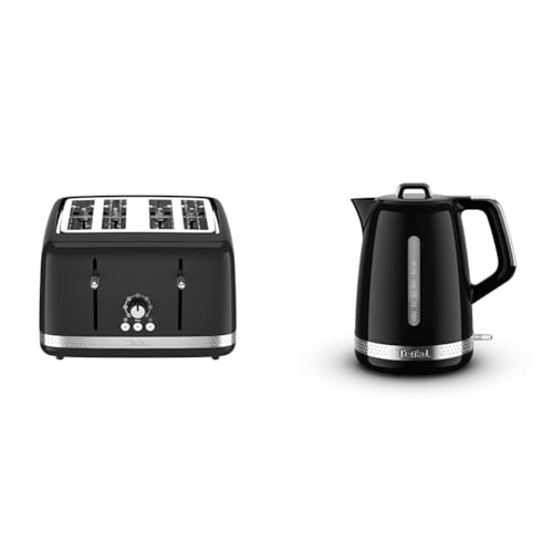 Tefal Soleil Breakfast Bundle - 4-Slice Toaster + Electric Kettle 1.7L - Black