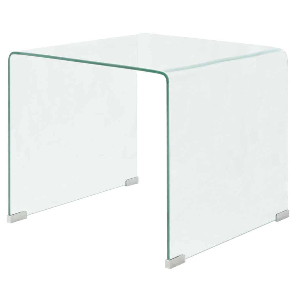 vidaXL Table Basse Table de Salon Verre trempé Transparent 49,5 x 50 x 45 cm