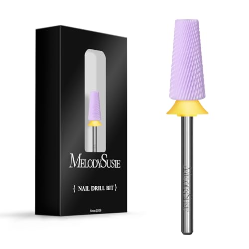 Image of MelodySusie 5 in 1 Nail Drill Bits, 3 /32'' Ceramic Cross Cut Bits, Suitable for Manicure Pedicure Cuticle Gel Polishing, Pink, Series Bit-M, Extra Fine, Purple