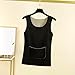 Plus Size Thermal Undershirt Women Seamless Cami Tank Tops Baselayer Sleeveless Vest Tee Fleece Underwear with Pocket