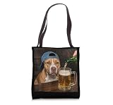 Pitbull Drinking Beer Funny Pitbull Dog Meme Tote Bag