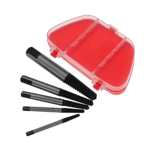 Beatifufu 5pcs Set Screw Extractor Bolt Removal Tool Screw Extractor Kit Carbon Steel Hex Bolt Extractor