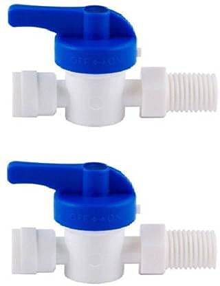 Softy 2pc 1/4 Plastic Inlet Ball Valve for 1/4 inch Pipe Tubing RO Water Purifier Inlet Ball Valve Coupling Set