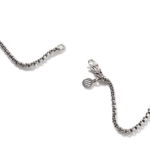 Men's Classic Chain Silver Box Chain Necklace With Figurative Naga Lobster 2.7Mm, Size 26 #TOP3
