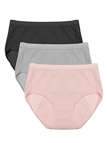 Intimate Portal Mujer Fresco Culottes Menstruales Braguitas para Incontinencia Periodo Menstruo Gris Rosa Negro (PK de 3) L/Etiqueta 4L