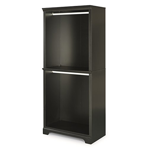 Home Styles Bedford Black Closet/Storage System Organizer Wall Hanging Storage Unit with Poplar