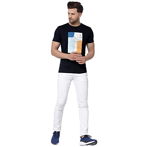Image of Red Tape Men Navy Printed T-Shirt