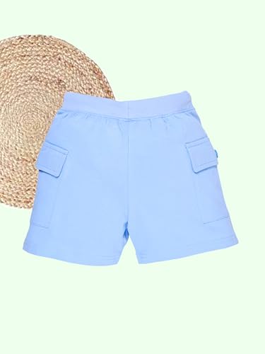 Image of KiddoPanti Boys 100% Cotton Knitted Above Knee Length Basic Cargo Shorts