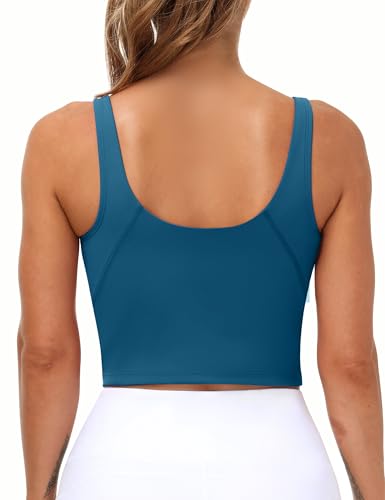 Image of THE GYM PEOPLE Womens' Sports Bra Longline Wirefree Padded with Medium Support
