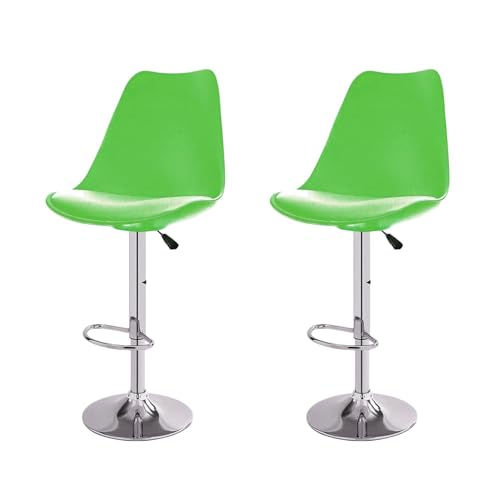 Image of activa Rapid Bar Stool Chair with Height Adjustable Design, Padded Seat & Footrest | Modern Metal Counter Stool for Kitchen, Home, Bar & Cafe Seating | Durable Comfort Chair (Green, Set of 2)