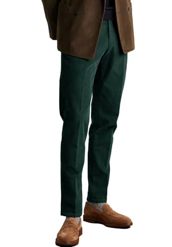 Men's Slim Fit Corduroy Pant Straight-Leg Casual Pants for Party Business Wedding