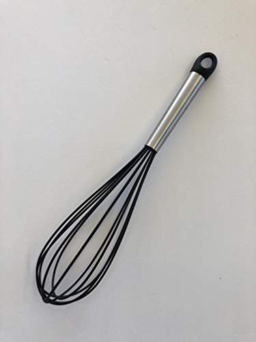 Black Silicone Whisk with Stainless Steel Handle 12 inch