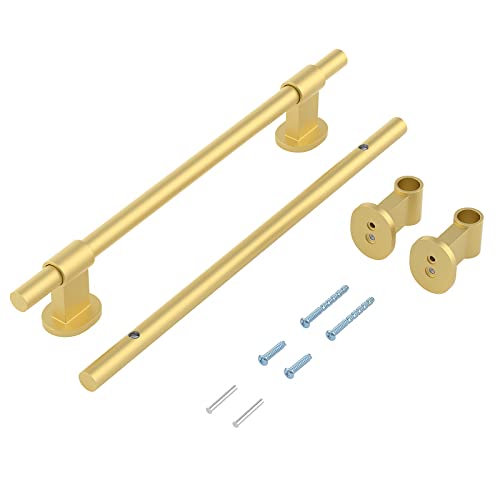 Haidms 10 Pack Gold Cabinet Handles Adjustable Cabinet Pulls, 1-3/8" To 6-5/16" (35-160Mm) Hole Centers Round Bar Drawer Pulls For Kitchen #TOP6