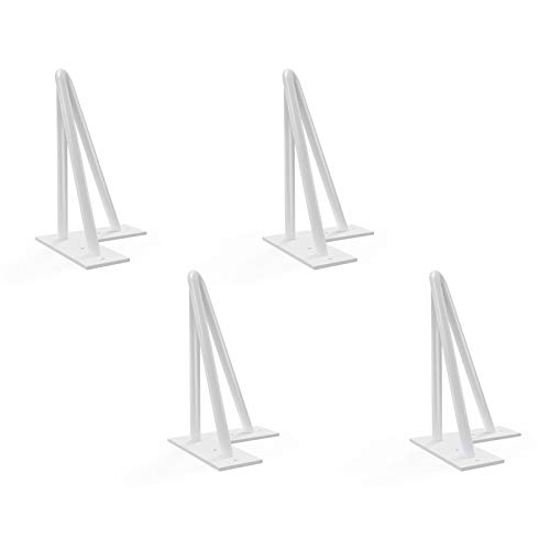 4 Patas Mesa Patas Hairpin Patas a Horquilla Para Mesa de Acero Patas Muebles Robustas Con Tornillos y Bases Protectoras