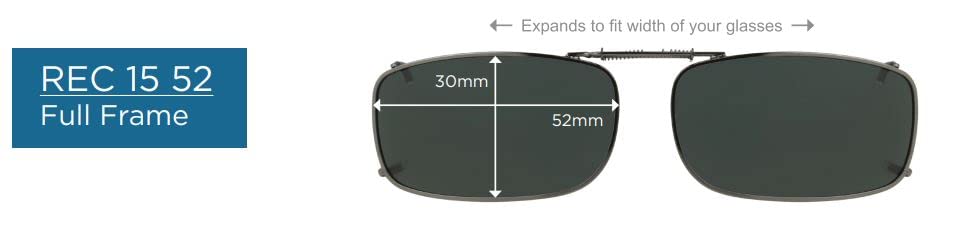 POLAR EYES / Solar Shield Clip-on Polarized Sunglasses Size 52 rec 15 Black Full Frame New2