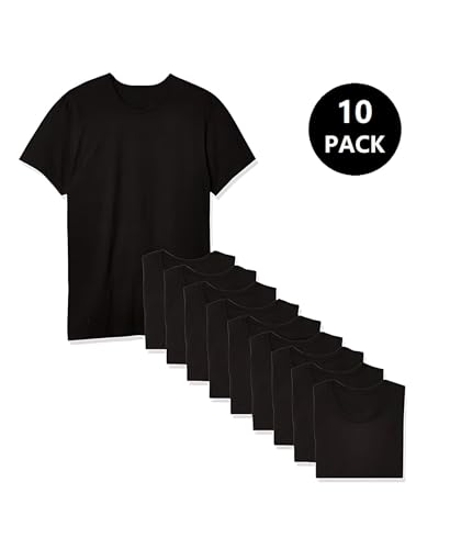 10pcs Mens Classic Crew Neck T-Shirts Soft Cotton Blend Short Sleeve Tee Machine Washable Casual Wear & Everyday Comfort2