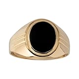 MOLICACI 14K Gold 2.0Ct Black Onyx Signet Ring for Men 10K/14K/18K Real Yellow Gold Oval Cut Natural Black Onyx Ring for Men for Engagement Wedding Fathers Day Graduation Christmas US Size 4-18
